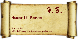 Hamerli Bence névjegykártya